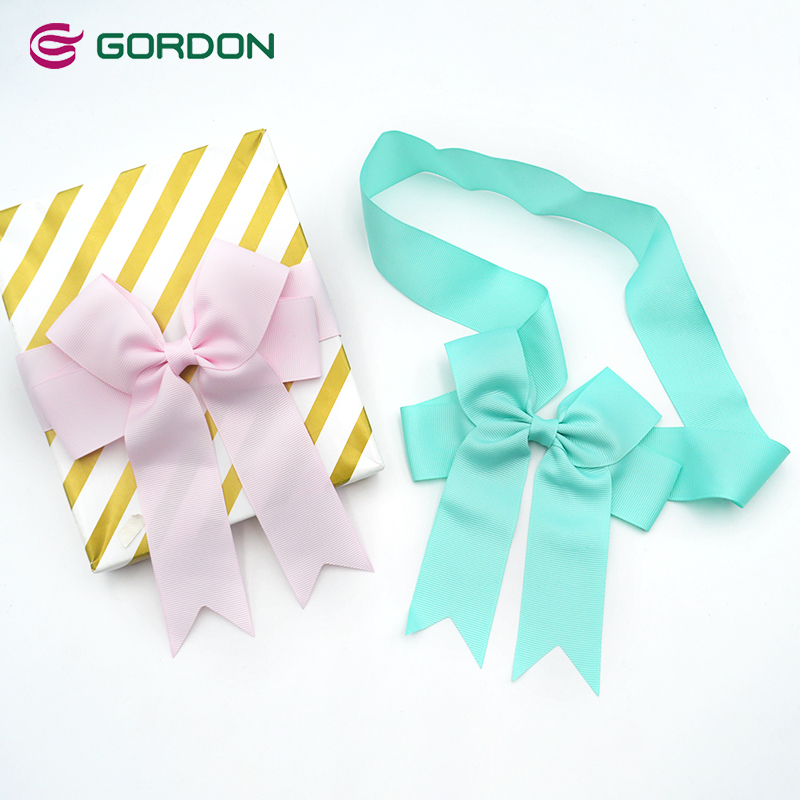 Gordon Ribbons Low Moq Customize Size Grosgrain Ribbon Big Packing Bow With Elastic For Box Decoration Elastic Ribbon With Bow