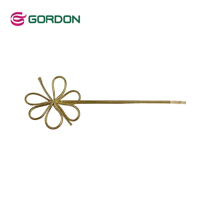 Gordon Ribbons custom gold color 1.3 mm thickness elastic ribbon with bow with elastic loop holiday gift wrapping ribbon bow